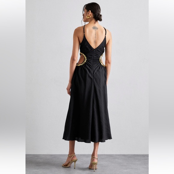 CULT GAIA SILVIA DRESS Black/Gold - Picture 3 of 15